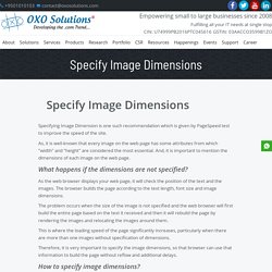 Why is specifying image dimensions important? How do I do it? – OXO Solutions®