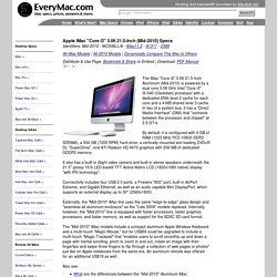 iMac "Core i3" 3.06 21.5-Inch (Mid-2010) Specs (Mid-2010, MC508LL/A, iMac11,2, A1311, 2389