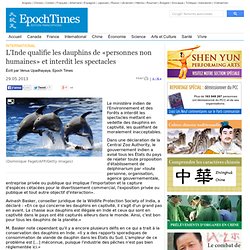 L'Inde qualifie les dauphins de «personnes non humaines» et interdit les spectacles