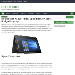 HP Specter X360:- Price, Specification