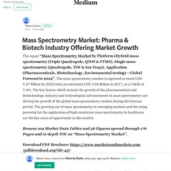 Mass Spectrometry Market: Pharma & Biotech Industry Offering Market Growth