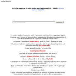 Culture générale, écholocation, spectrophotométrie : diiode concours ingénieur Geipi 2008
