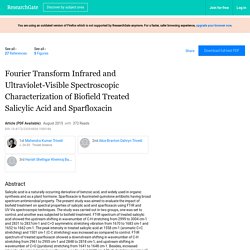 Fourier Transform Infrared and Ultraviolet-Visible Spectroscopic Characterization of Biofield Treated Salicylic Acid and Sparfloxacin