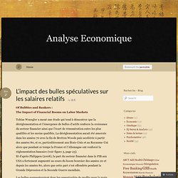 L’impact des bulles spéculatives sur les salaires relatifs « analyseeconomique