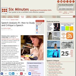 Speech Analysis: How to Critique a Speech
