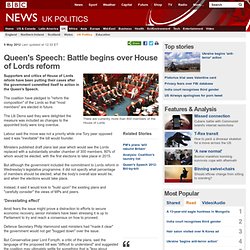 Queen's Speech: Battle begins over House of Lords reform