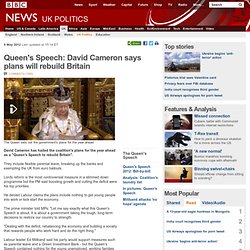 Queen's Speech: David Cameron says plans will rebuild Britain