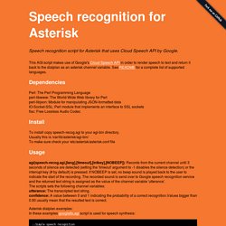 Speech recognition for Asterisk PBX