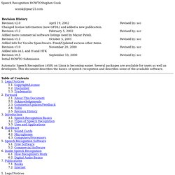 Speech Recognition HOWTO