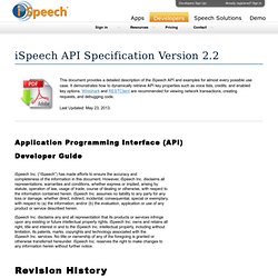 Speech Recognition (ASR) and Text to Speech (TTS) SDK API