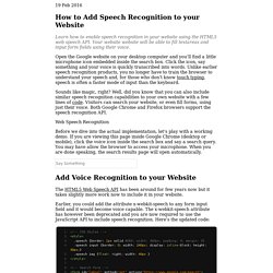 How to Add Speech Recognition to your Website with HTML
