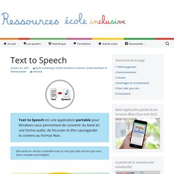 Text to Speech - Convertir du texte en une forme audio