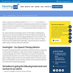 Best Speech Therapist & Clinic in Delhi NCR India - HearingSol