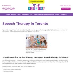 Speech Therapy in Toronto