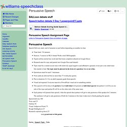 williams-speechclass - Persuasive Speech