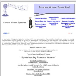 Speeches by Famous women