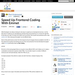 Speed Up Frontend Coding With Emmet