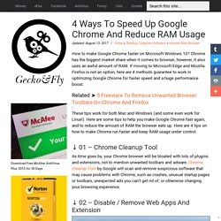 speed up google chrome reduce ram usage