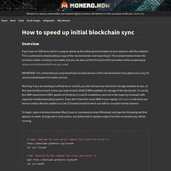 How to speed up initial blockchain sync