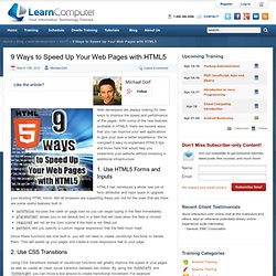 9 Ways to Speed Up Your Web Pages with HTML5