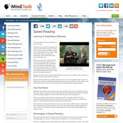 Speed Reading - Study Skills from MindTools