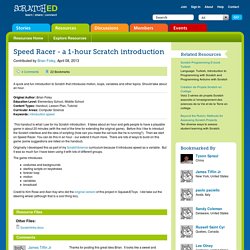 Speed Racer - a 1-hour Scratch introduction
