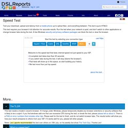 broadband help » Speed Test