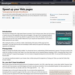 Speed up your Web pages
