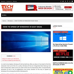 Easy Ways to Speed up Windows 10 Computer