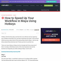 How to Speed Up Your Workflow in Maya Using Hotkeys