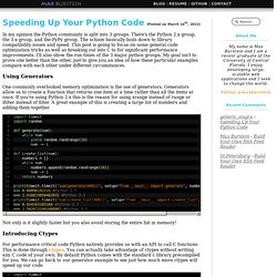 Speeding Up Your Python Code - Max Burstein's Blog