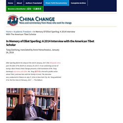 In Memory of Elliot Sperling: A 2014 Interview with the American Tibet Scholar « China Change