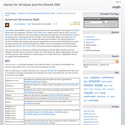 Spherical Harmonics Math - Games for Windows and the DirectX SDK