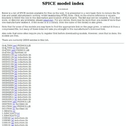 SPICE model index