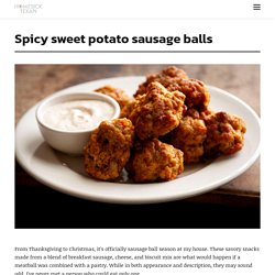 Spicy sweet potato sausage balls