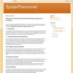 SpiderPersonnel: Reasons to Recruit Permanent Recruitment Agency in Auckland