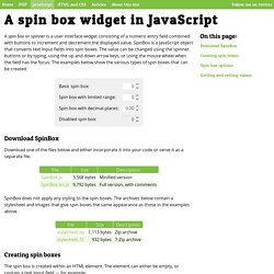 A spin box widget in JavaScript