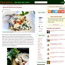 Spinach and Mushroom Lasagna With Ricotta Cheese Recipe