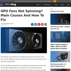 GPU Fan Not Spinning? Main Causes And How To Fix [Simple]