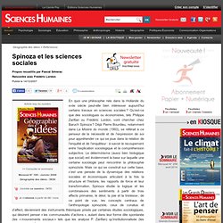 Spinoza et les sciences sociales - Propos recueillis par Pascal Séverac, article Économie