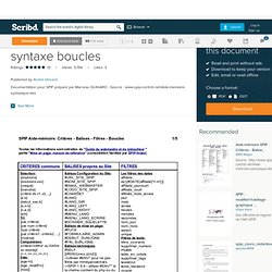 SPIP - Aide memoire : syntaxe boucles