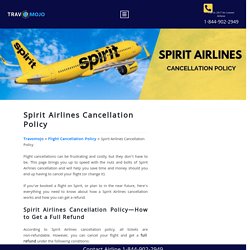 What is Spirit Airlines Cancellation policy Dial +1-844-902-2949