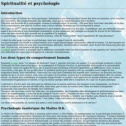 Spiritualité et psychologie