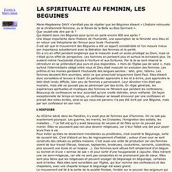 LA SPIRITUALITE AU FEMININ,LES BEGUINES