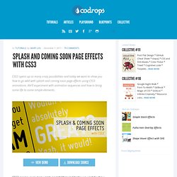 Splash and Coming Soon Page Effects with CSS3