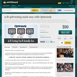 A/B split testing made easy with Optimizely