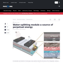 Water-splitting module a source of perpetual energy
