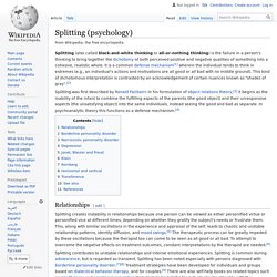 Splitting (psychology)