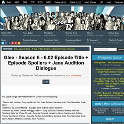 Glee - Season 6 - 6.02 Episode Title + Episode Spoilers + Jane Audition Dialogue