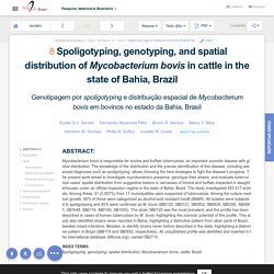 PESQ. VET. BRAS. - 2021 - Spoligotyping, genotyping, and spatial distribution of Mycobacterium bovis in cattle in the state of Bahia, Brazil